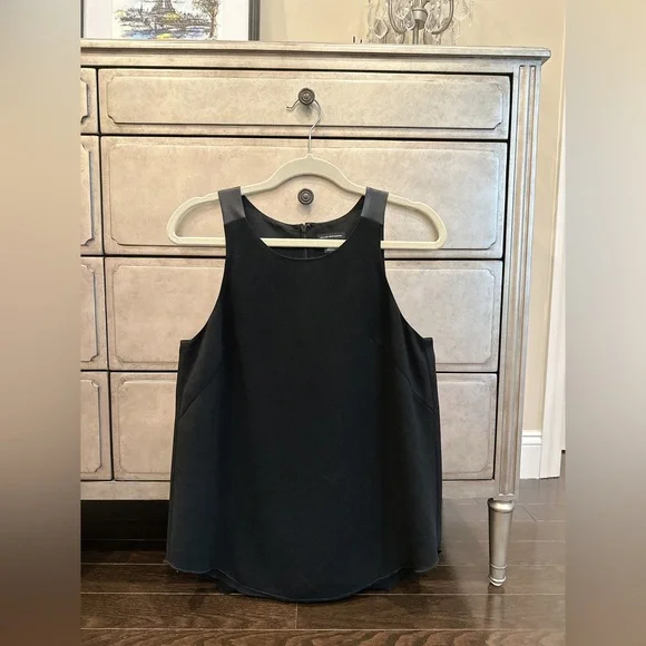Club Monaco | Tops | Club Monaco Mixed Media Faux Leather Sleeveless Dress  Top